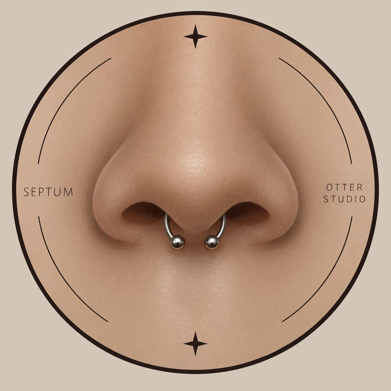 Referencia de Septum  con pieza BÁSICA de acero quirúrgico o titanio