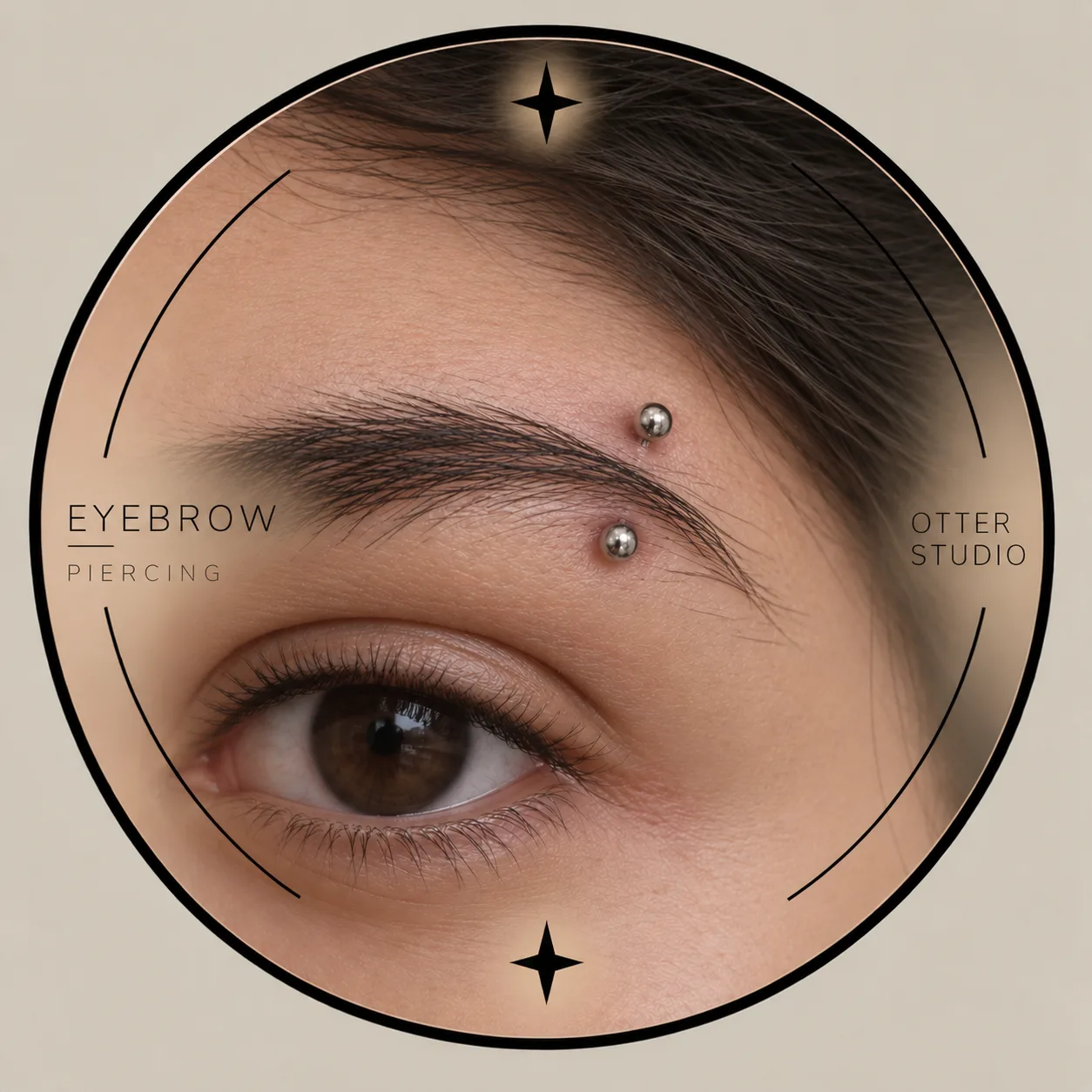Referencia de Eyebrow con joyería  BASICA de acero quirúrgico o titanio