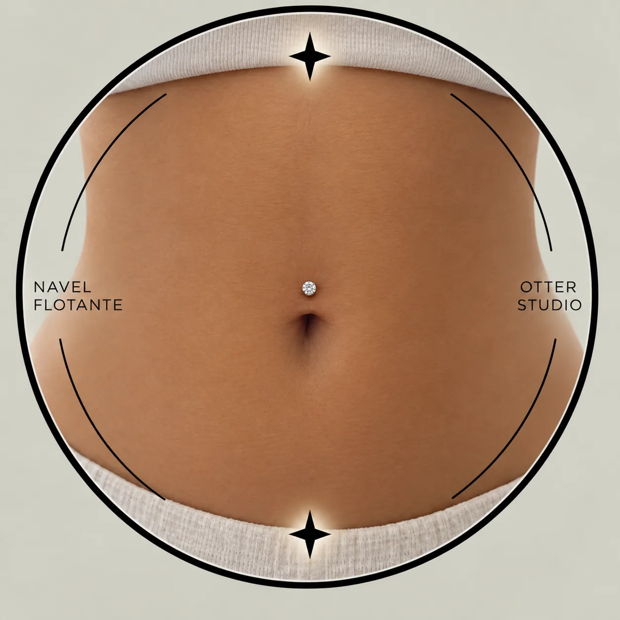 Referencia de Navel con joyería FLOTANTE de titanio en